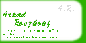 arpad roszkopf business card